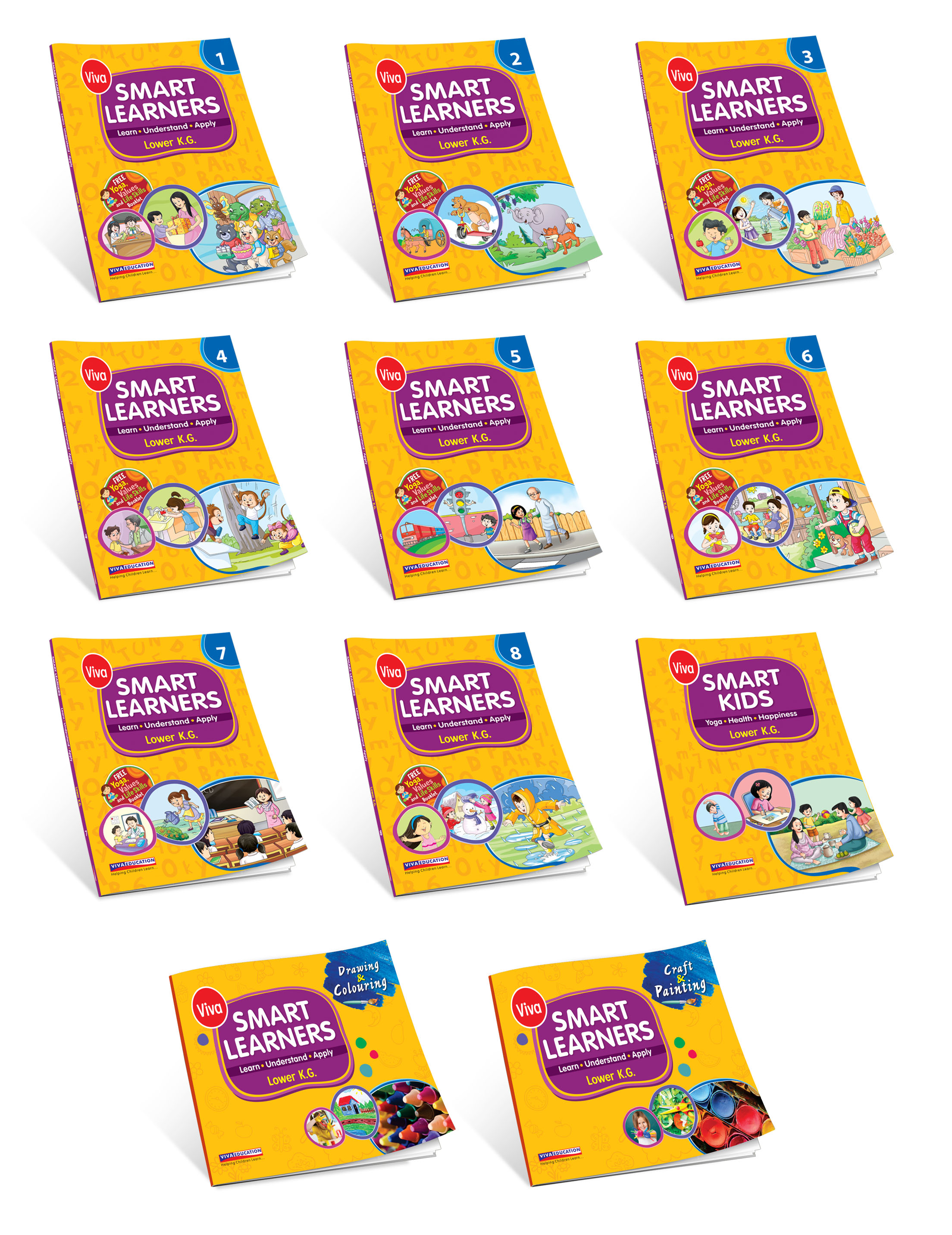 Smart Learners: Lower KG Set Of 11 Books