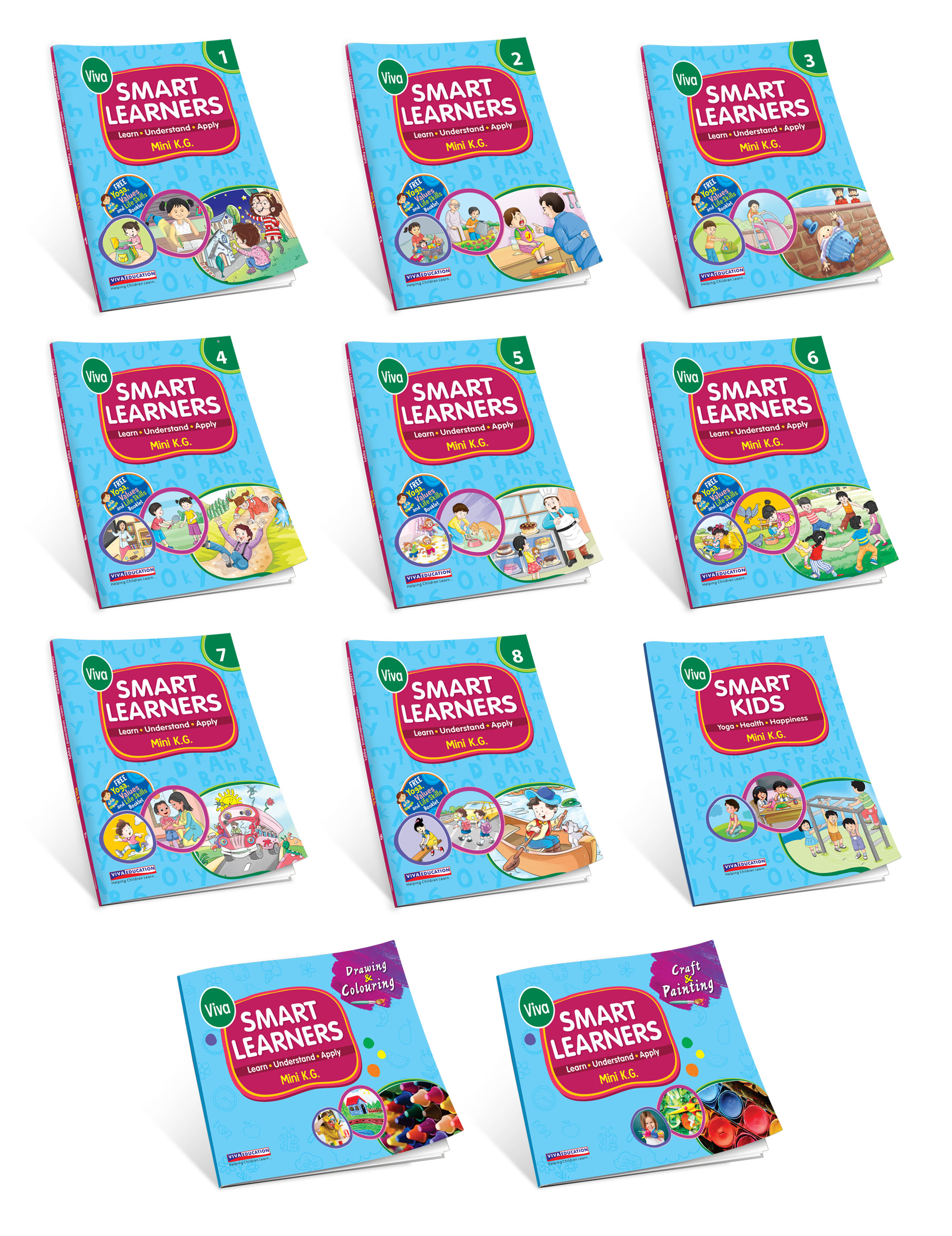 Smart Learners: Mini KG Set of 11 Books