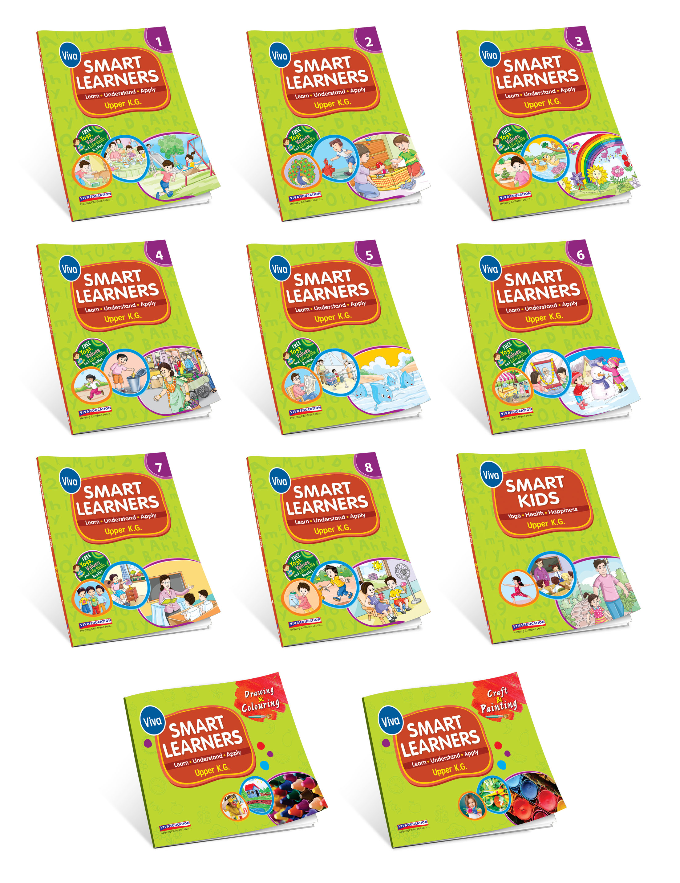 Smart Learners: Upper KG Set Of 11 Books